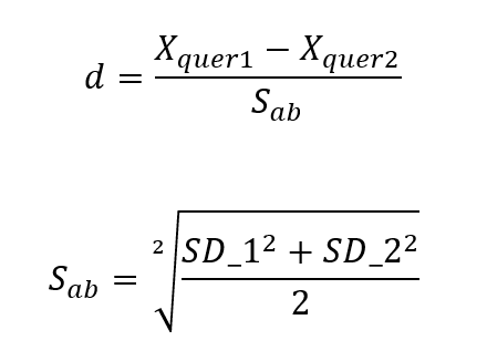 Formel Cohen's d