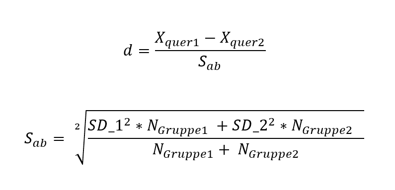 Formel Cohen's d